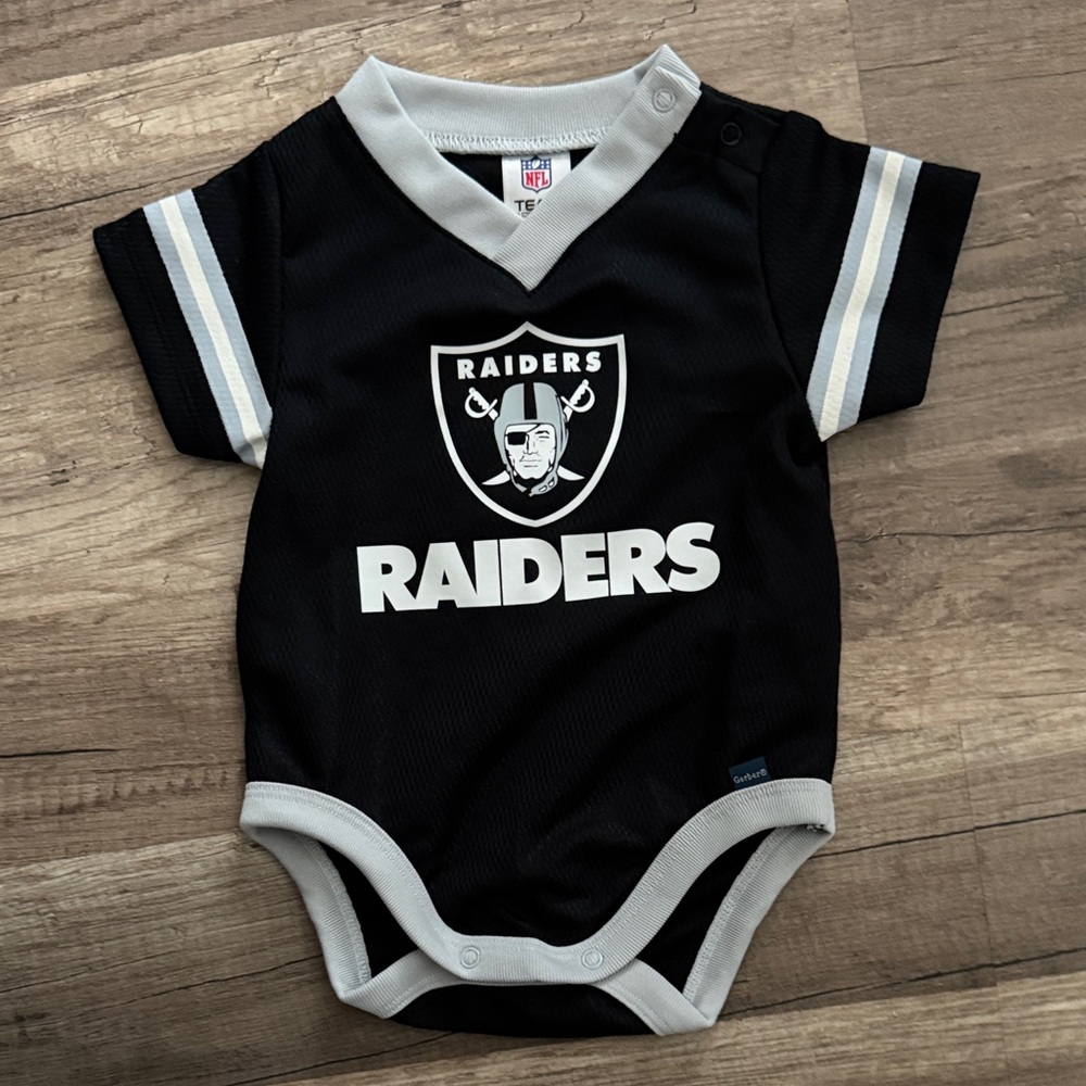 NFL Raiders Black and Gray Kids Bodysuit